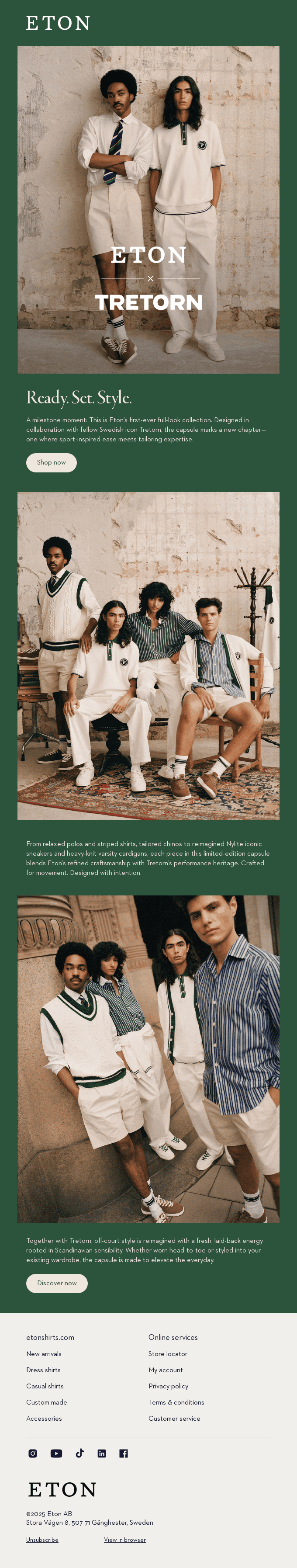 ETON x TRETORN – Ready. Set. Style.