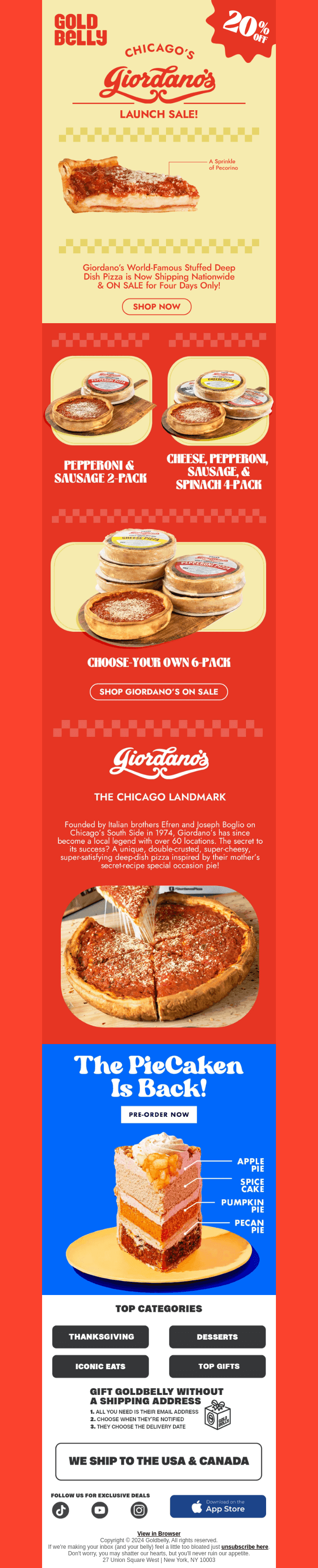 Giordano's Launch Sale